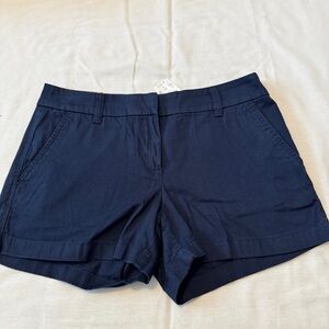 NEW J Crew 6 Navy Blue 3.5” Shorts ~ Casual Nautical Cotton Classic